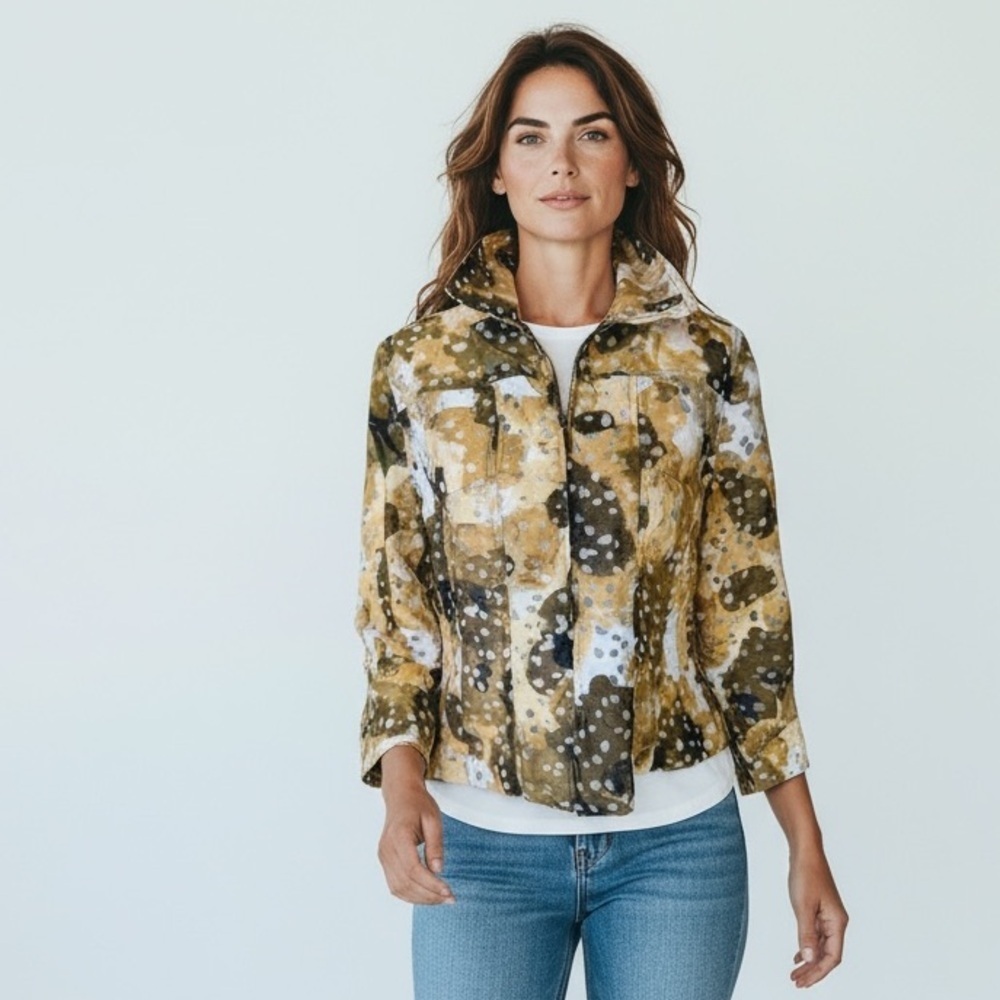 RUBY RD FAVORITS ladies, sheer button-down blouse size 8